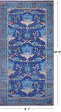 Blue Turkish Oushak Hand Knotted Wool Rug - 8' 1" X 16' 3"