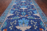 Blue Turkish Oushak Hand Knotted Wool Rug - 8' 1" X 16' 3"
