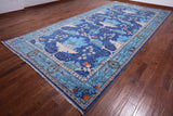 Blue Turkish Oushak Hand Knotted Wool Rug - 8' 1" X 16' 3"