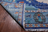 Blue Turkish Oushak Hand Knotted Wool Rug - 8' 1" X 16' 3"