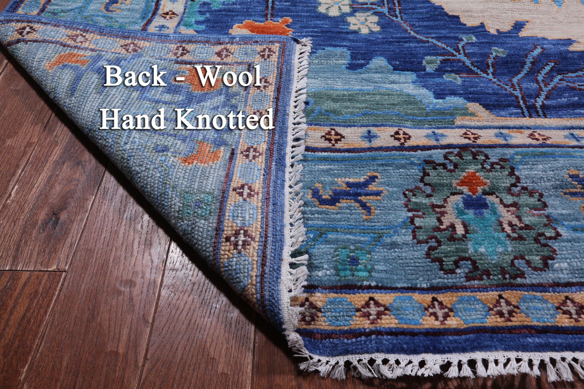 Blue Turkish Oushak Hand Knotted Wool Rug - 8' 1" X 16' 3"