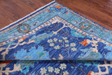 Blue Turkish Oushak Hand Knotted Wool Rug - 8' 1" X 16' 3"