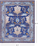 Blue Turkish Oushak Handmade Wool Rug - 8' 3" X 10' 1"