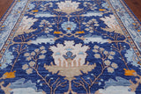 Blue Turkish Oushak Handmade Wool Rug - 8' 3" X 10' 1"