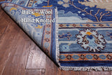 Blue Turkish Oushak Handmade Wool Rug - 8' 3" X 10' 1"