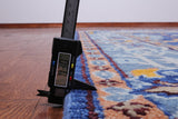 Blue Turkish Oushak Handmade Wool Rug - 8' 3" X 10' 1"