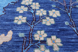 Blue Turkish Oushak Handmade Wool Rug - 10' 3" X 13' 11"