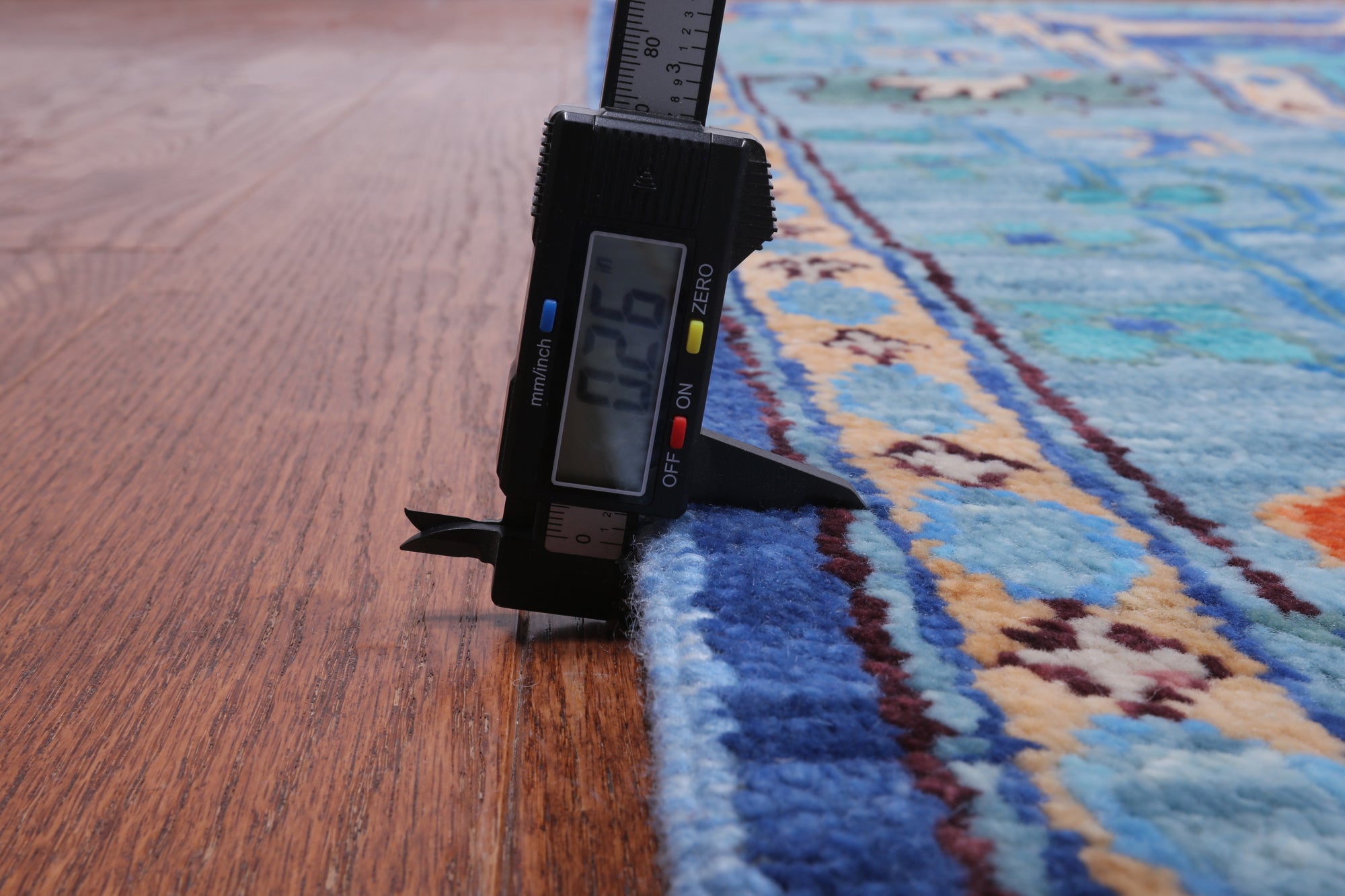 Blue Turkish Oushak Handmade Wool Rug - 10' 3" X 13' 11"