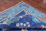 Blue Turkish Oushak Handmade Wool Rug - 10' 3" X 13' 11"