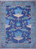 Blue Turkish Oushak Handmade Wool Rug - 10' 3" X 13' 11"
