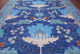 Blue Turkish Oushak Handmade Wool Rug - 10' 3" X 13' 11"