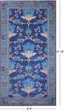 Blue Turkish Oushak Handmade Wool Rug - 9' 4" X 17' 10"