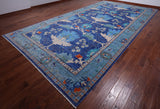 Blue Turkish Oushak Handmade Wool Rug - 9' 4" X 17' 10"