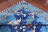 Blue Turkish Oushak Handmade Wool Rug - 9' 4" X 17' 10"