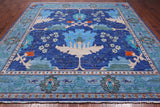 Blue Square Turkish Oushak Handmade Wool Rug - 10' 2" X 10' 2"
