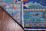 Blue Square Turkish Oushak Handmade Wool Rug - 10' 2" X 10' 2"