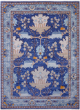 Blue Turkish Oushak Hand Knotted Wool Rug - 9' 1" X 12' 5"