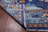 Blue Turkish Oushak Hand Knotted Wool Rug - 9' 1" X 12' 5"