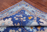 Blue Turkish Oushak Hand Knotted Wool Rug - 9' 1" X 12' 5"