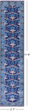 Blue Turkish Oushak Hand Knotted Wool Runner Rug - 2' 7" X 11' 9"