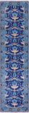 Blue Turkish Oushak Handmade Wool Runner Rug - 2' 7" X 10' 0"