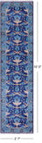 Blue Turkish Oushak Handmade Wool Runner Rug - 2' 7" X 10' 0"