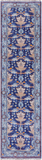 Blue Turkish Oushak Handmade Wool Runner Rug - 2' 7" X 10' 2"