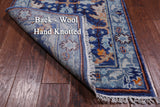 Blue Turkish Oushak Handmade Wool Runner Rug - 2' 7" X 10' 2"