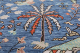 Blue Tree Of Life Persian Handmade Wool Rug - 9' 3" X 11' 11"