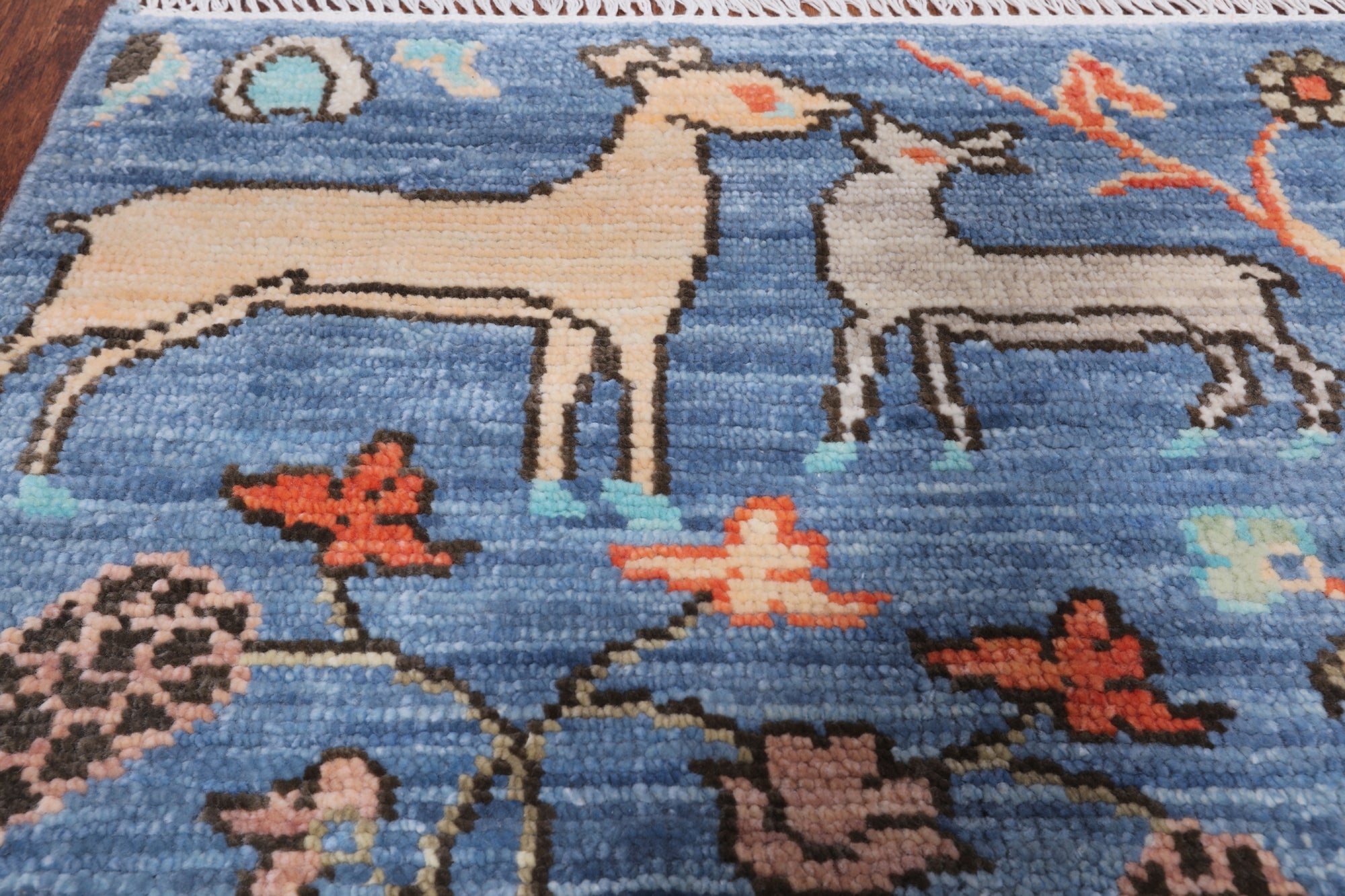Blue Tree Of Life Persian Handmade Wool Rug - 9' 3" X 11' 11"