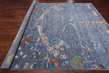 Blue Tree Of Life Persian Handmade Wool Rug - 9' 3" X 11' 11"