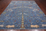 Blue Tree Of Life Persian Handmade Wool Rug - 9' 3" X 11' 11"