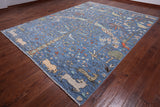 Blue Tree Of Life Persian Handmade Wool Rug - 9' 3" X 11' 11"