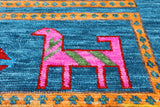 Blue Tribal Persian Gabbeh Handmade Wool Rug - 8' 0" X 10' 0"