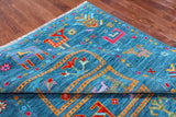 Blue Tribal Persian Gabbeh Handmade Wool Rug - 8' 0" X 10' 0"