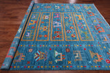 Blue Tribal Persian Gabbeh Handmade Wool Rug - 8' 0" X 10' 0"