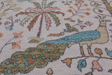 Ivory Tree Of Life Persian Hand Knotted Wool Rug - 10' 1" X 13' 9"