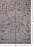 Ivory Tree Of Life Persian Hand Knotted Wool Rug - 10' 1" X 13' 9"