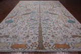 Ivory Tree Of Life Persian Hand Knotted Wool Rug - 10' 1" X 13' 9"