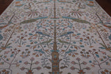 Ivory Tree Of Life Persian Hand Knotted Wool Rug - 10' 1" X 13' 9"