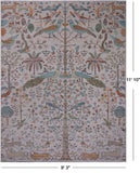 Ivory Tree Of Life Persian Handmade Wool Rug - 9' 3" X 11' 10"