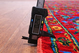 Red Persian Heriz Serapi Hand Knotted Silk Rug - 8' 0" X 9' 10"