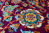 Purple Persian Tabriz Handmade 100% Silk Rug - 7' 8" X 9' 8"
