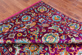 Purple Persian Tabriz Handmade 100% Silk Rug - 7' 8" X 9' 8"