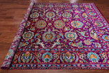Purple Persian Tabriz Handmade 100% Silk Rug - 7' 8" X 9' 8"