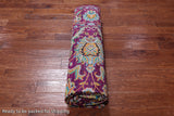 Purple Persian Tabriz Handmade 100% Silk Rug - 7' 8" X 9' 8"