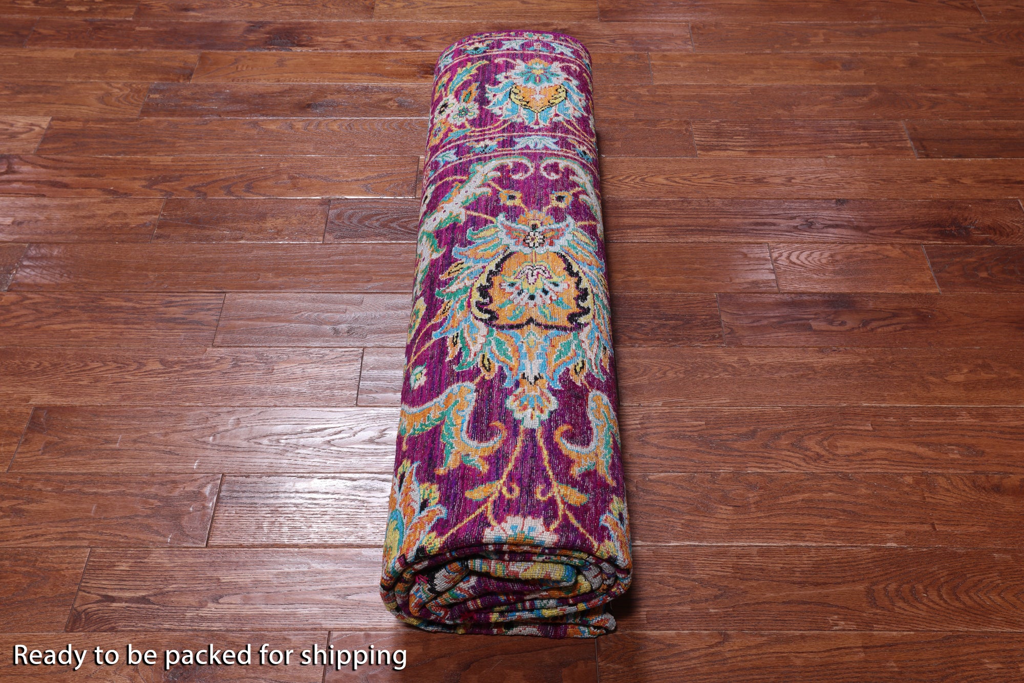 Purple Persian Tabriz Handmade 100% Silk Rug - 7' 8" X 9' 8"