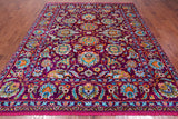 Purple Persian Tabriz Handmade 100% Silk Rug - 7' 8" X 9' 8"