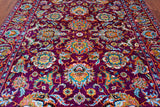 Purple Persian Tabriz Handmade 100% Silk Rug - 7' 8" X 9' 8"