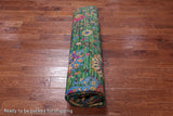 Green Persian Tabriz Handmade 100% Silk Rug - 7' 10" X 10' 6"